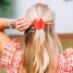 Teleties Medium Flat Shooting Star Hair Clip in Red styled