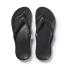 Archies Footwear Men's Arch Support Flip Flops Black top view