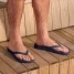 Archies Footwear Men's Arch Support Flip Flops Navy on foot
