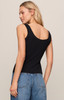 Z Supply Lainey Pointelle Tank Top Lainey Black back view