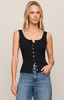 Z Supply Lainey Pointelle Tank Top Lainey Black front view