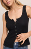 Z Supply Lainey Pointelle Tank Top Lainey Black fabric detail