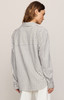 Z Supply Women's Reese Button Up Stripe Shirt Eclipse Back