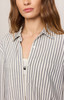 Z Supply Women's Reese Button Up Stripe Shirt Eclipse Detail