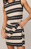 Z Supply Mattie Striped Mini Dress Ash Black fabric zoom