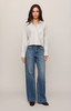 Z Supply Women's Favorite Striped Button Up Shirt Favorite White Full