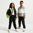 Nike Kids' Club Fleece Loose Pants Black White full front view
