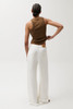 Pistola Sydney High Rise Bowed Linen Wide Jean Light Gray side view