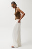 Pistola Sydney High Rise Bowed Linen Wide Jean Light Gray back view