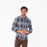 Criquet Chill Knit Pearl Snap Long Sleeve Shirt Billy Plaid Blue front view