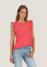 Dylan Women's Ruffle Crew Tank Bright Red front view