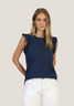 Dylan Women's Ruffle Crew Tank Navy detail view