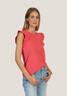 Dylan Women's Ruffle Crew Tank Bright Red side angle