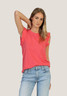 Dylan Women's Ruffle Crew Tank Bright Red back view