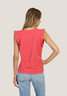 Dylan Women's Ruffle Crew Tank Bright Red flat lay