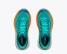 Hoka Big Kids' Mach 7 Running Shoes Night Glow Blue Neon Tangerine top view