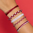 Pura Vida Game Day Friendship Bracelet Pack Maroon and White detail