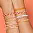 Pura Vida Game Day Friendship Bracelet Pack Orange and White stacked