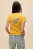 Daydreamer Women's Batter Up Kitty Vintage Tee Yellow Honey Back