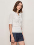 Sanctuary Women's Air of Ease Half Sleeve Tee in Chalk detail view