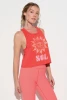 Spiritual Gangster Women's Comet Racerback Tank in Sunset Red