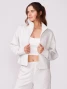 Thrive Societe Women's Ultraluxe Rib Mix Zip Front Jacket in Heather White