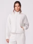 Thrive Societe Women's Ultraluxe Rib Mix Zip Front Jacket in Heather White