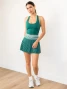 Thrive Societe Women's Skinny Longline Bra in Alpine Green