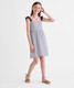 Vineyard Vines Girls' Pia Knit Dress in White/Navy flat lay