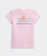 Vineyard Vines Girls' Pool Floatie Pup Short-Sleeve Pocket Tee in Pink Drink