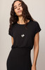 Z Supply Anika Midi Dress black front detail zoom