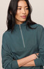 Z Supply Gate Check Modal Sweatshirt Emerald Cove detail zoom