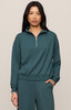 Z Supply Gate Check Modal Sweatshirt Emerald Cove front view