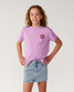 Rip Curl Girls' Surf Puff Relaxed Tee Bone/Blue front view