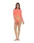 Body Glove Women's Ibiza Let it Be Crop Rashguard in Sunkissed full front