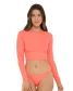 Body Glove Women's Ibiza Let it Be Crop Rashguard in Sunkissed detail