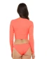 Body Glove Women's Ibiza Let it Be Crop Rashguard in Sunkissed detail view