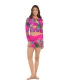 Body Glove Women's Tulum Let it Be Crop Rashguard in Bubblegum