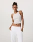 Vuori Women's Pose Plyo Tank Top White Heather front view
