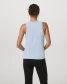 Vuori Women's Energy Long Tank Top Soft Sky Heather back view