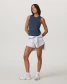 Vuori Women's Energy Long Tank Top Blue Coast full length view