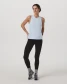 Vuori Women's Energy Long Tank Top Soft Sky Heather full length view