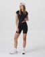 Vuori Women's Halo Baby Tee Solid Black full view