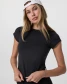 Vuori Women's Halo Baby Tee Solid Black fabric detail