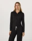 Vuori Women's Halo Mini Full Zip Hoodie Black Heather front