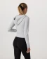 Vuori Women's Halo Mini Full Zip Hoodie Pale Grey Heather back