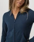 Vuori Women's Halo Mini Full Zip Hoodie Blue Coast Heather detail