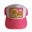 Local Beach Stay Golden Trucker Hat Neon Pink/White side