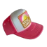 Local Beach Stay Golden Trucker Hat Neon Pink/White front