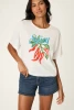 PJ Salvage Women's Feelin' Prickly Spicy Chili Graphic T-Shirt in Ivory back view